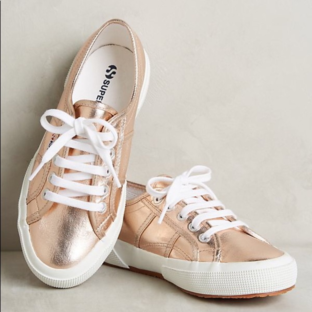 Gold superga sneakers